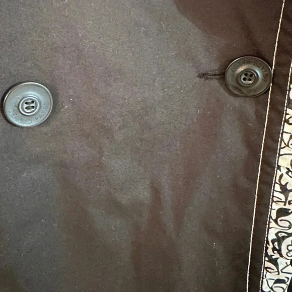 Dennis by Dennis Basso white/black ruffled hem coat W’s size S - Picture 8 of 12